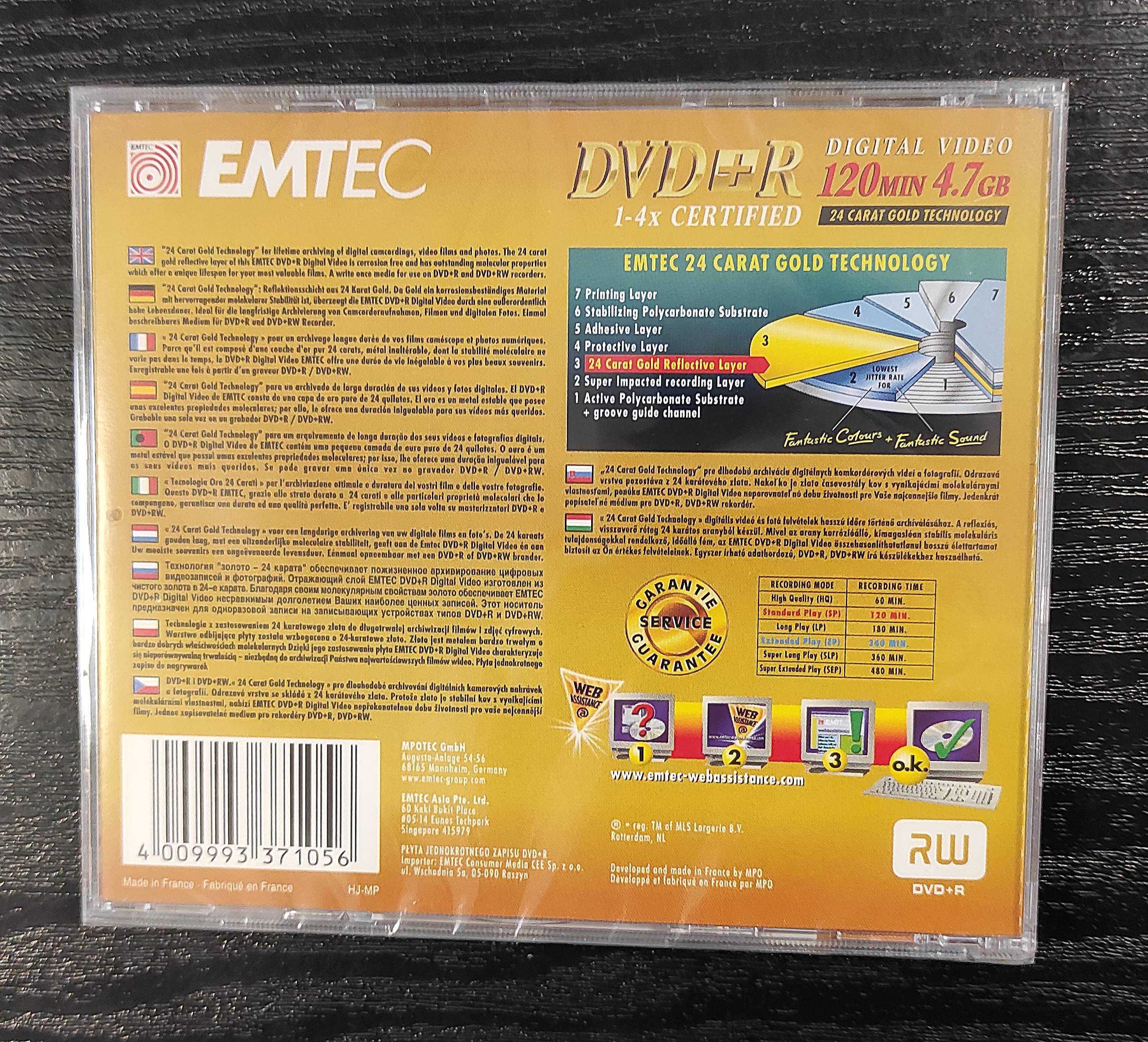 DVD Emtec z 24-karatową warstwą złota - gwarancja trwałości nagrania