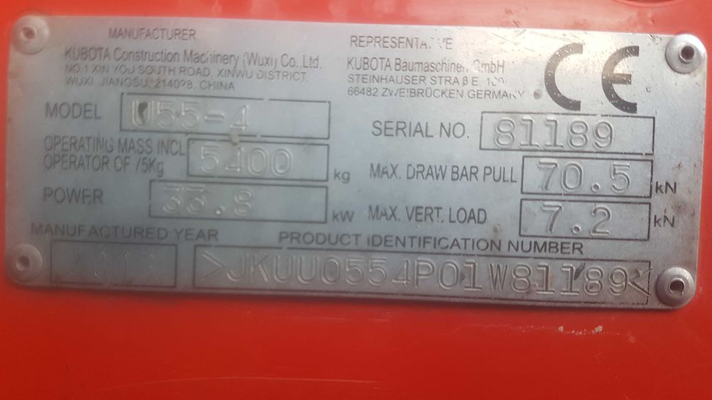 koparka gąsienicowa kubota u55-4 yanmar obrotowa jcb