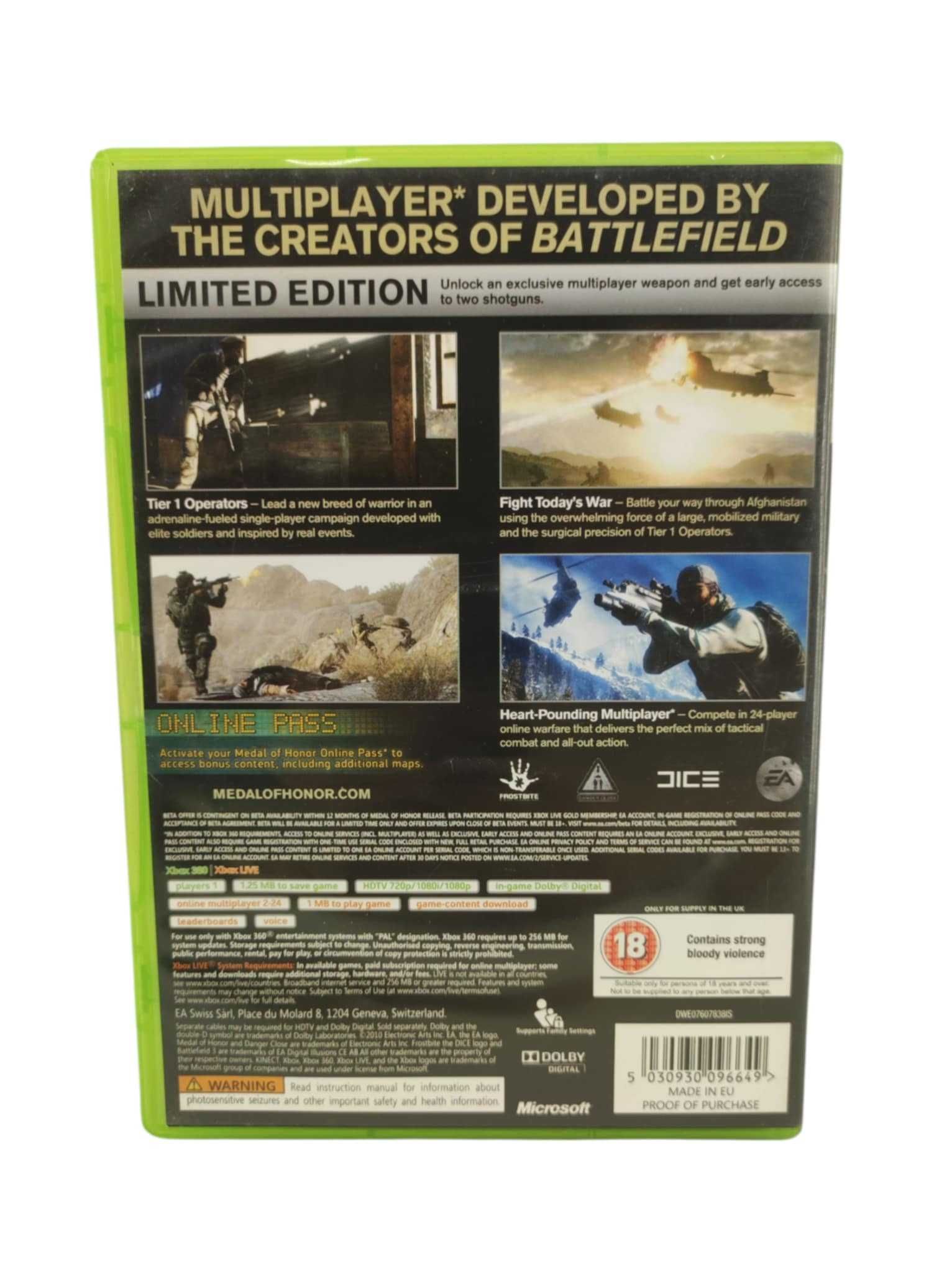 gra medal of honor limited edition XBOX 360