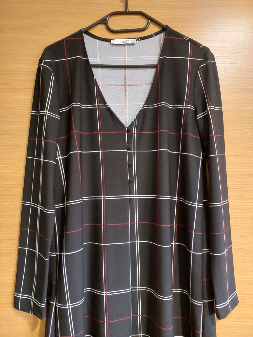 Vestido Preto Quadrados Multicolor, TM