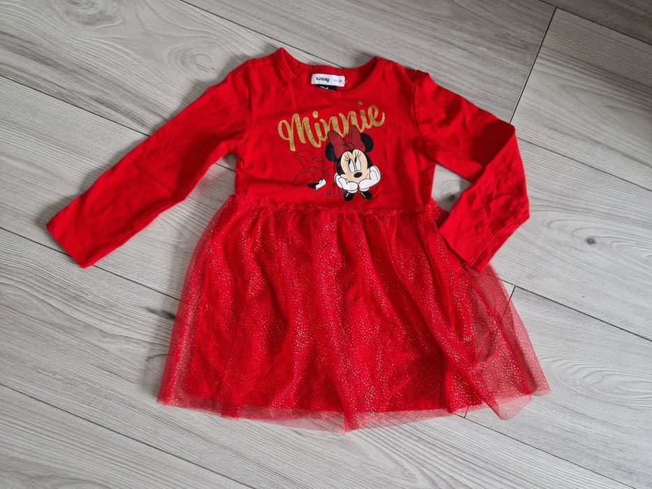 Sukienka świąteczna czerwona myszka minnie rozm 104