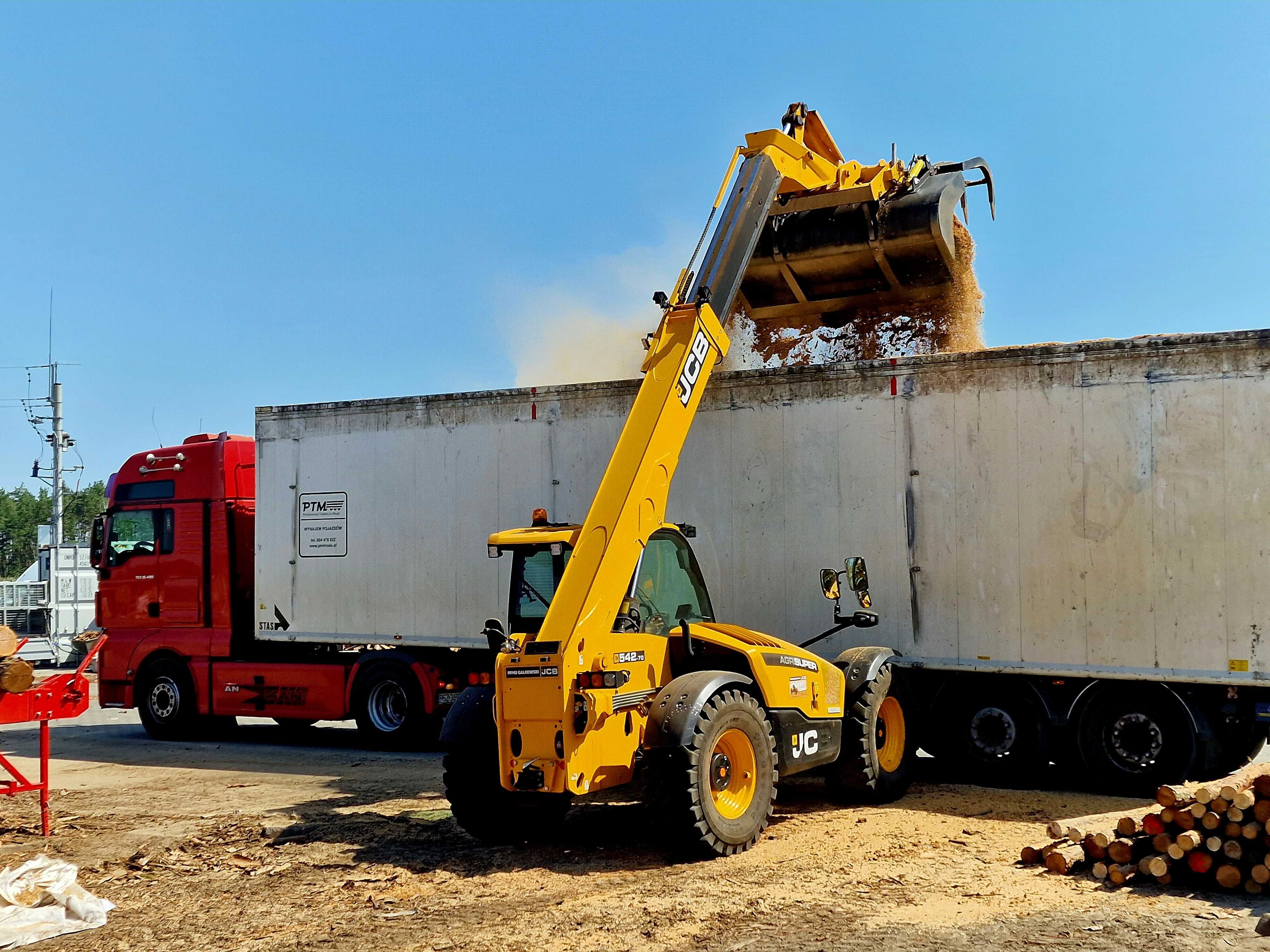 Usługi ładowarką teleskopowa JCB 542-70 rozladunek prace ziemne firmy