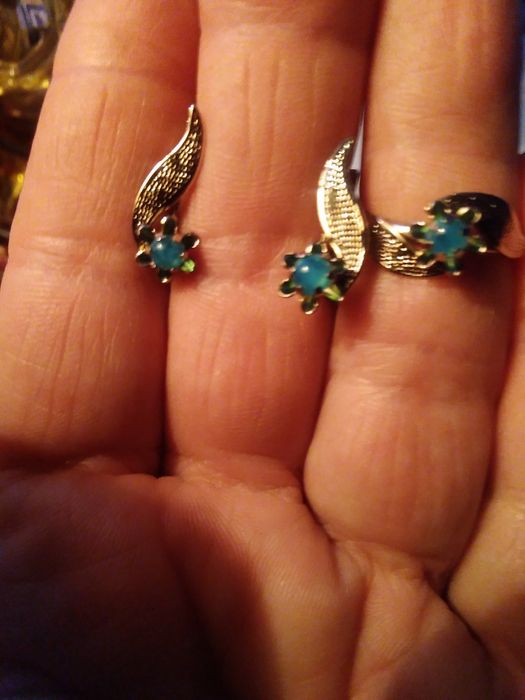 Комплект сірьожки і кольцо мельхіор СССР нові