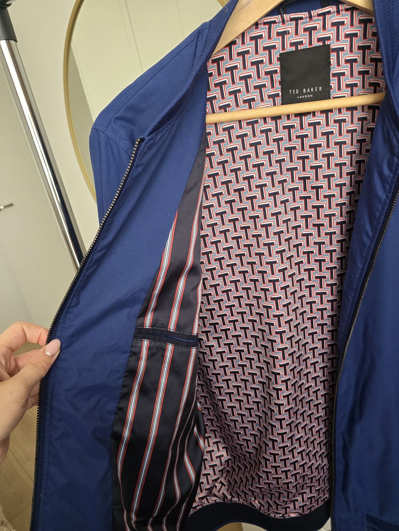 Kobaltowa wiatrówka Ted Baker męska 38 M bdb kieszonki chabrowa zamek