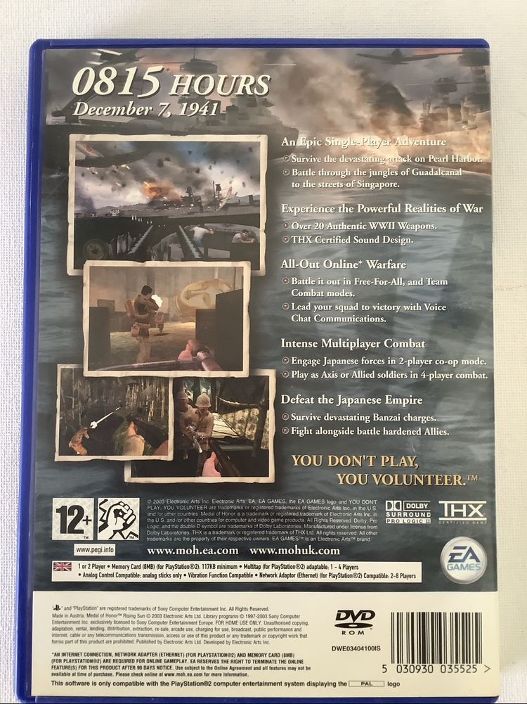 Jogo ps 2 Medal of Honor (raising sun)