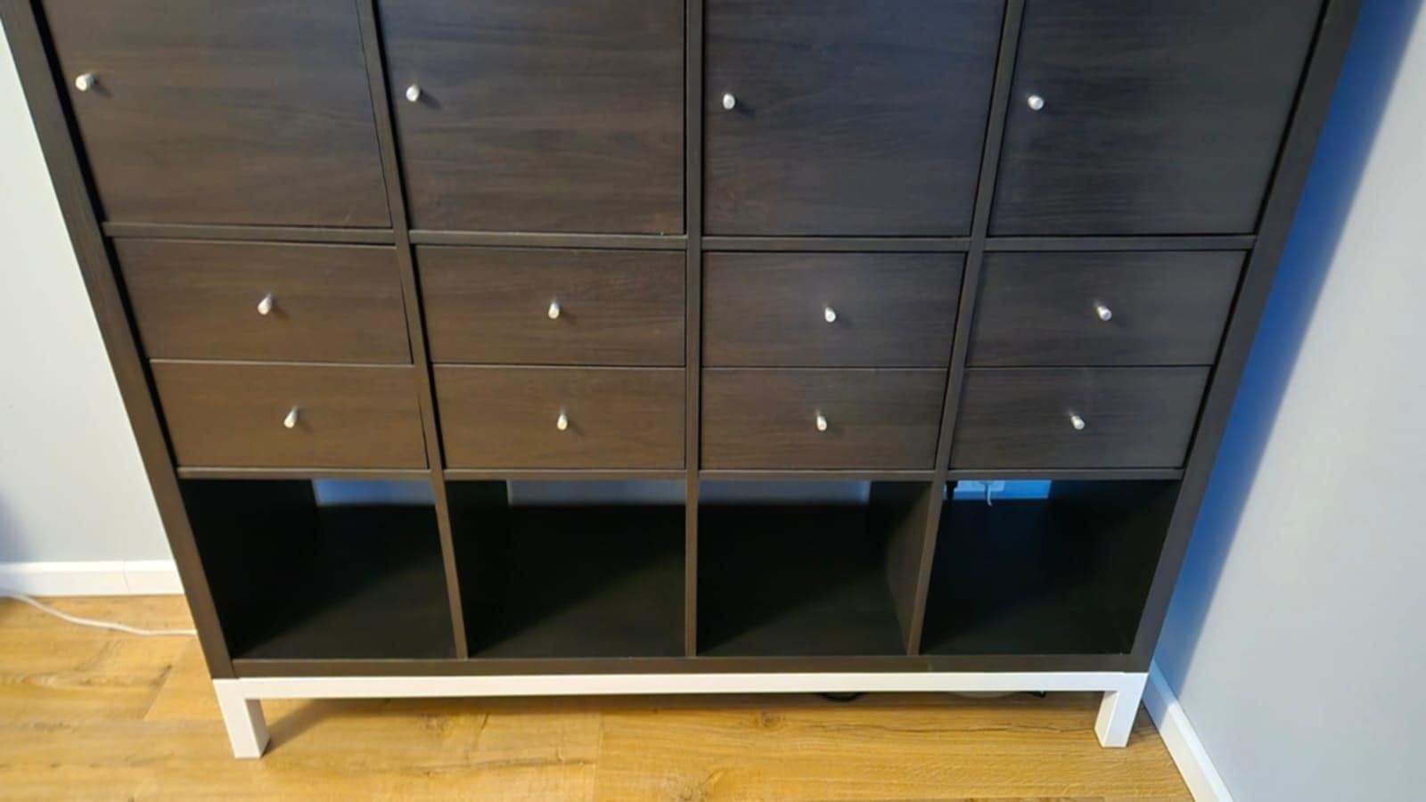 Kallax regał Ikea ciemny 4x4