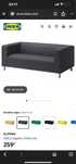 Sofá  cinzento ikea