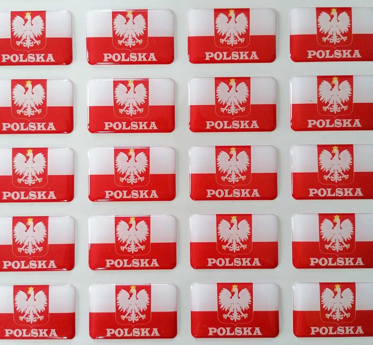 Naklejki Naklejka 3D Flaga Polski Emblemat Polska Orzeł Orzełek 1 szt