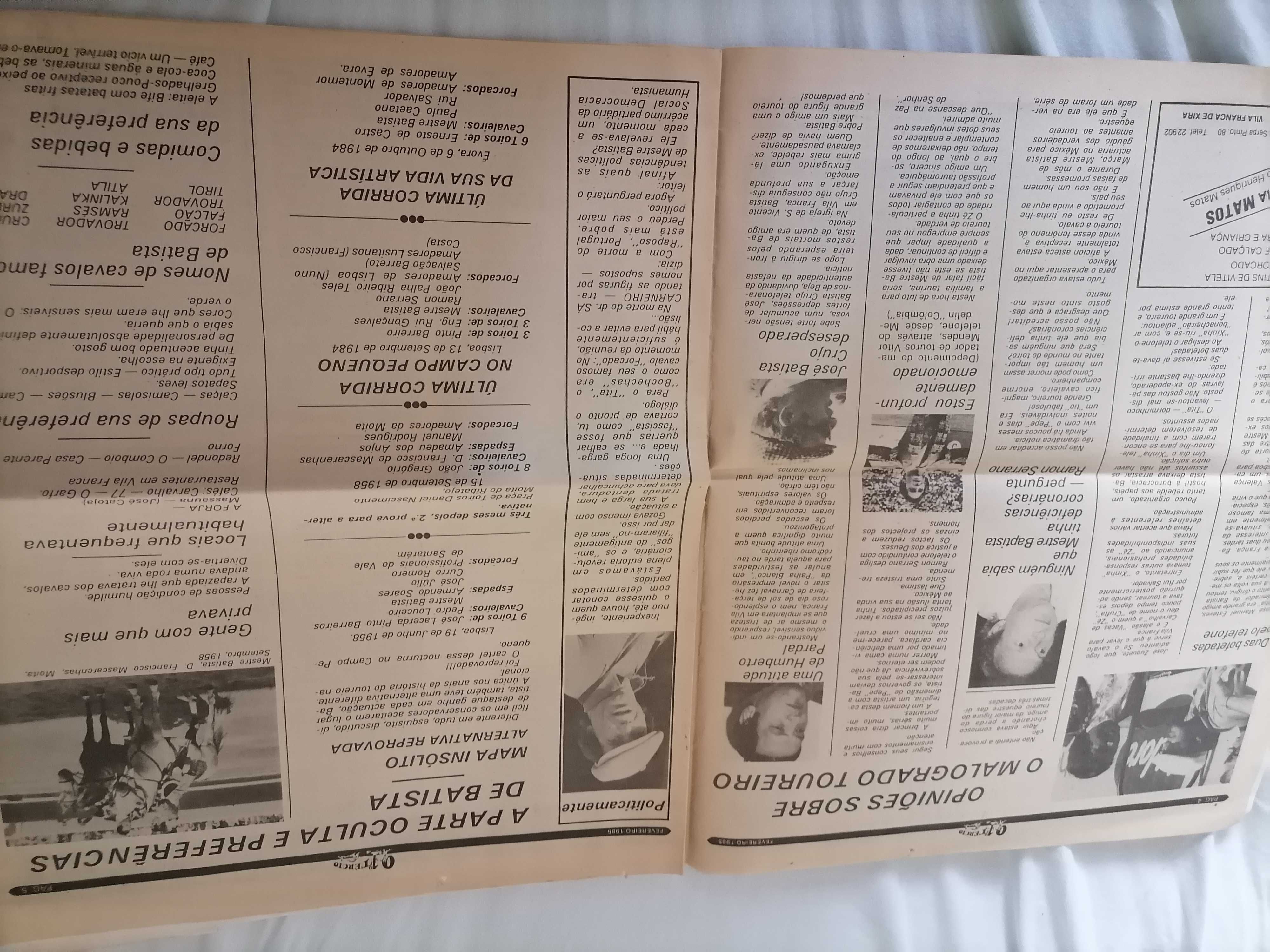 Tauromaquia O 1º Tércio Número Especial O ADEUS a MESTRE BATISTA 1985