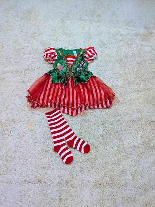 Новорічний костюм сукня плаття платье Ельфа Ельфика помічниці Санти