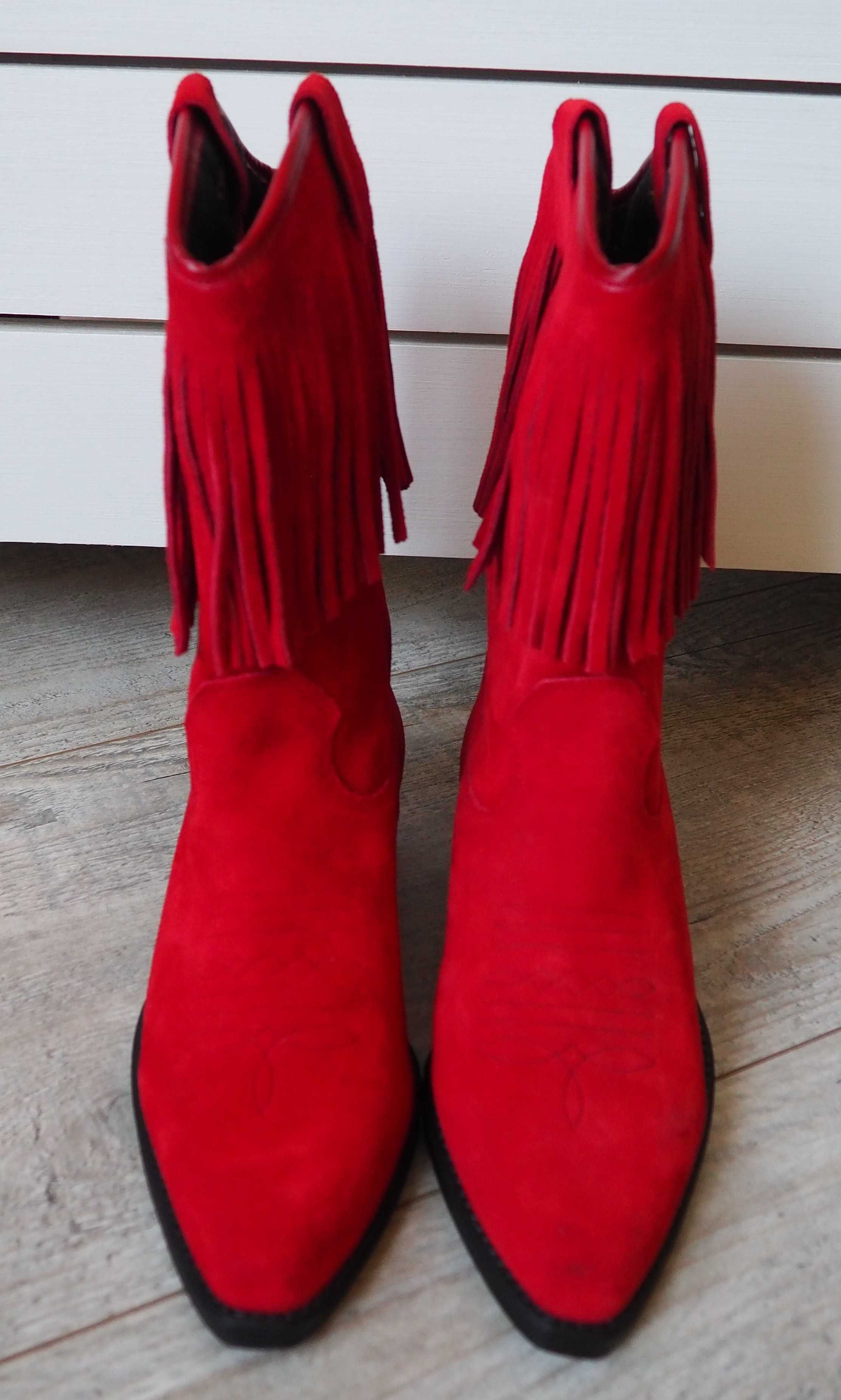 SANTA FE_western fringe boots_100% leather_39