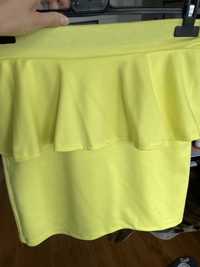 Soczysty zolty kolor spodnica z baskinka XS