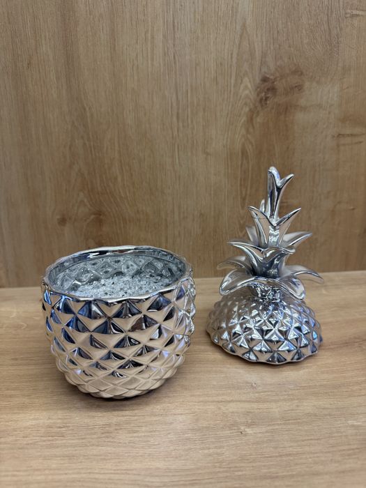 Ananas srebrny glamour ze szklanymi kamyczkami Home&you