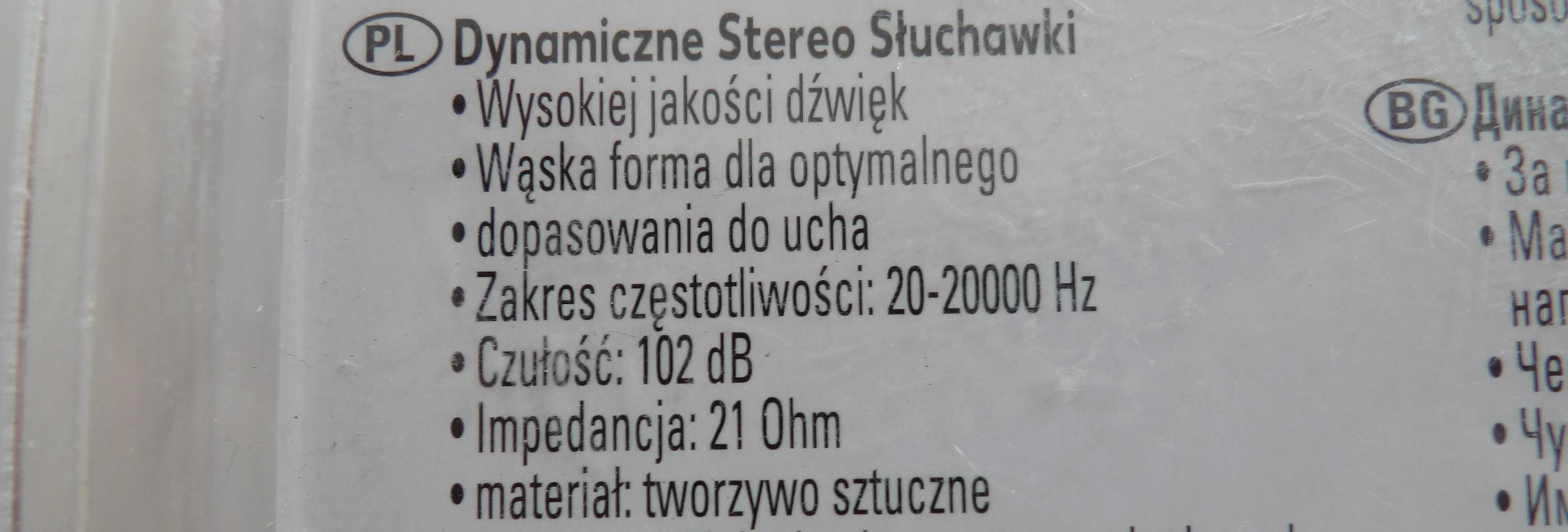 Słuchawki stereo douszne Power King złącze Jack 3,5mm NOWE!