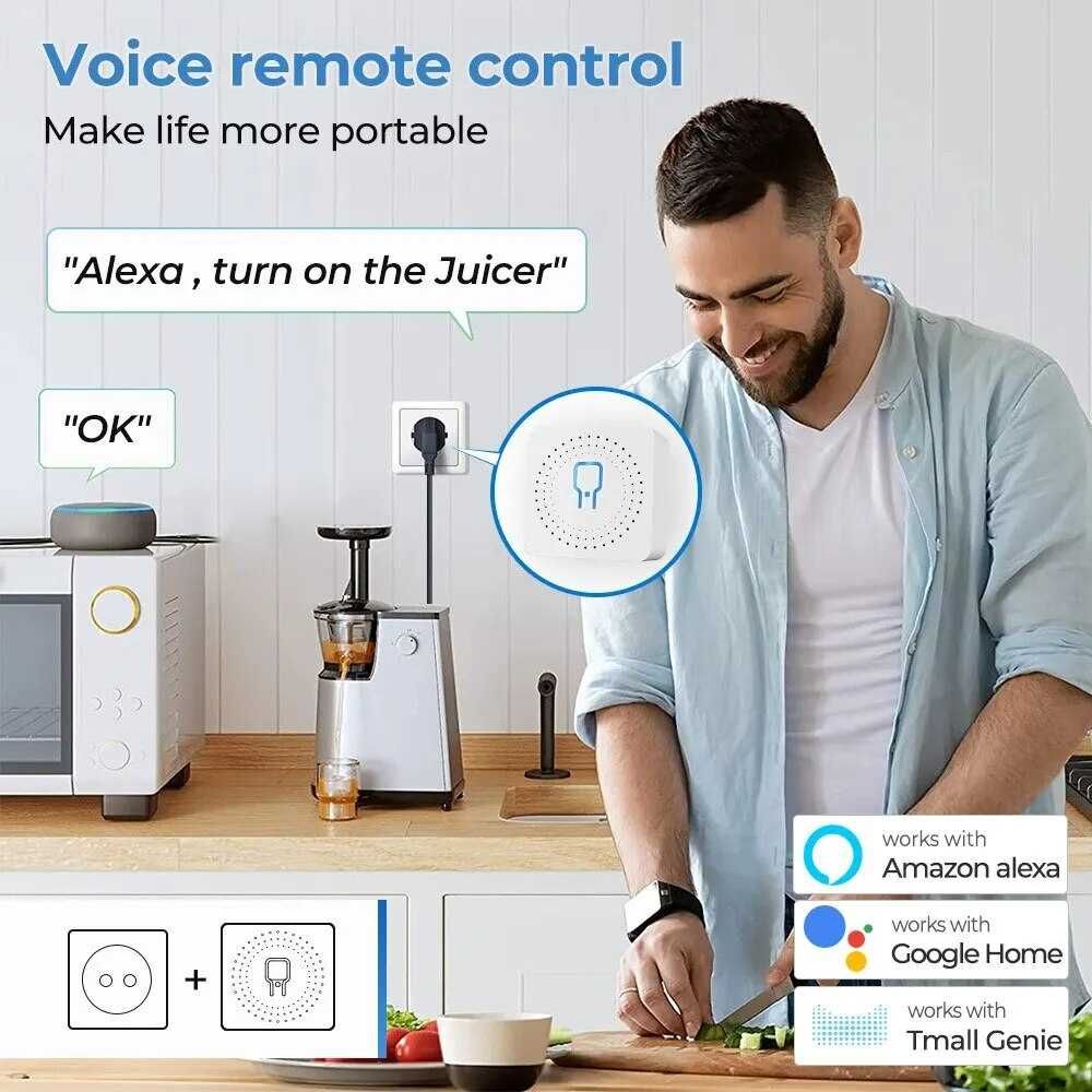 Relé inteligente Tuya Temporizador, Funciona com Alexa, Google Home