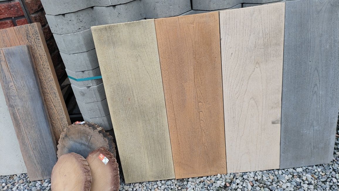 Deski drewnopodobne decha betonowa płyty tarasowe taras chodnik beton