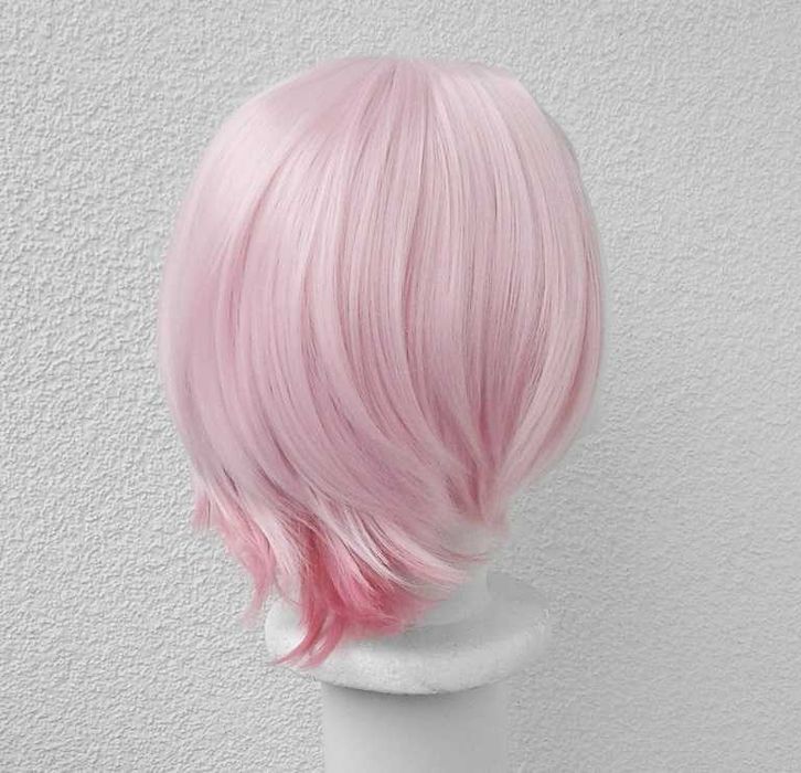 Różowa peruka krótka ombre Dahlia Genshin Impact cosplay różowy wig