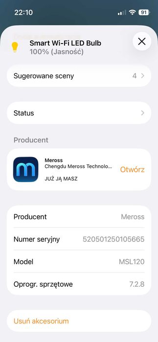 Żarówka kolorowa Meross MSL120 2 sztuki - Apple Homekit