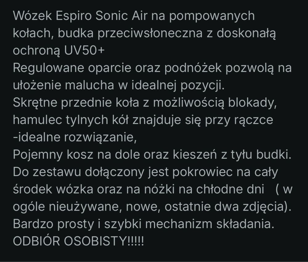 Wózek Espiro Sonic Air