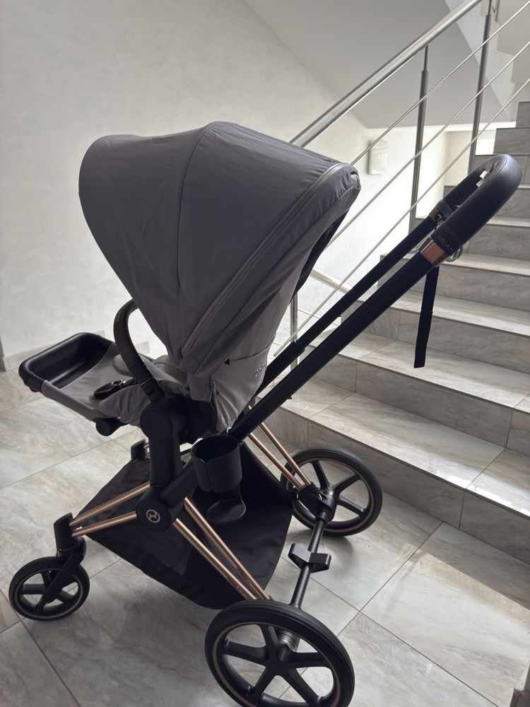 Візочок Cybex Priam Grey шасі Rosegold+ зимовий конверт
