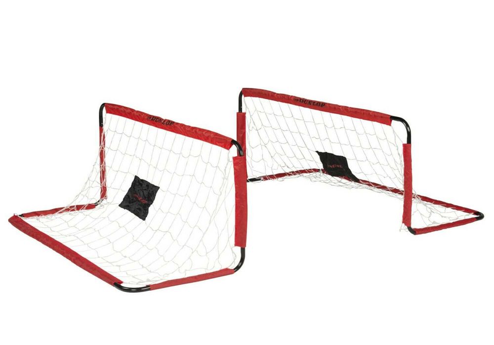 Bramki piłkarskie Dunlop  2 sztuki z siatką metalowe składane DEMO