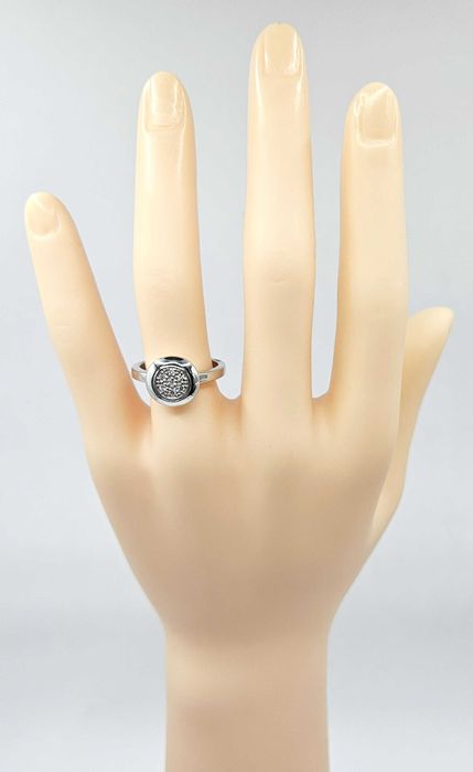 Pierścionek W. KRUK białe złoto 585 brylanty 0,1 ct rozmiar 12