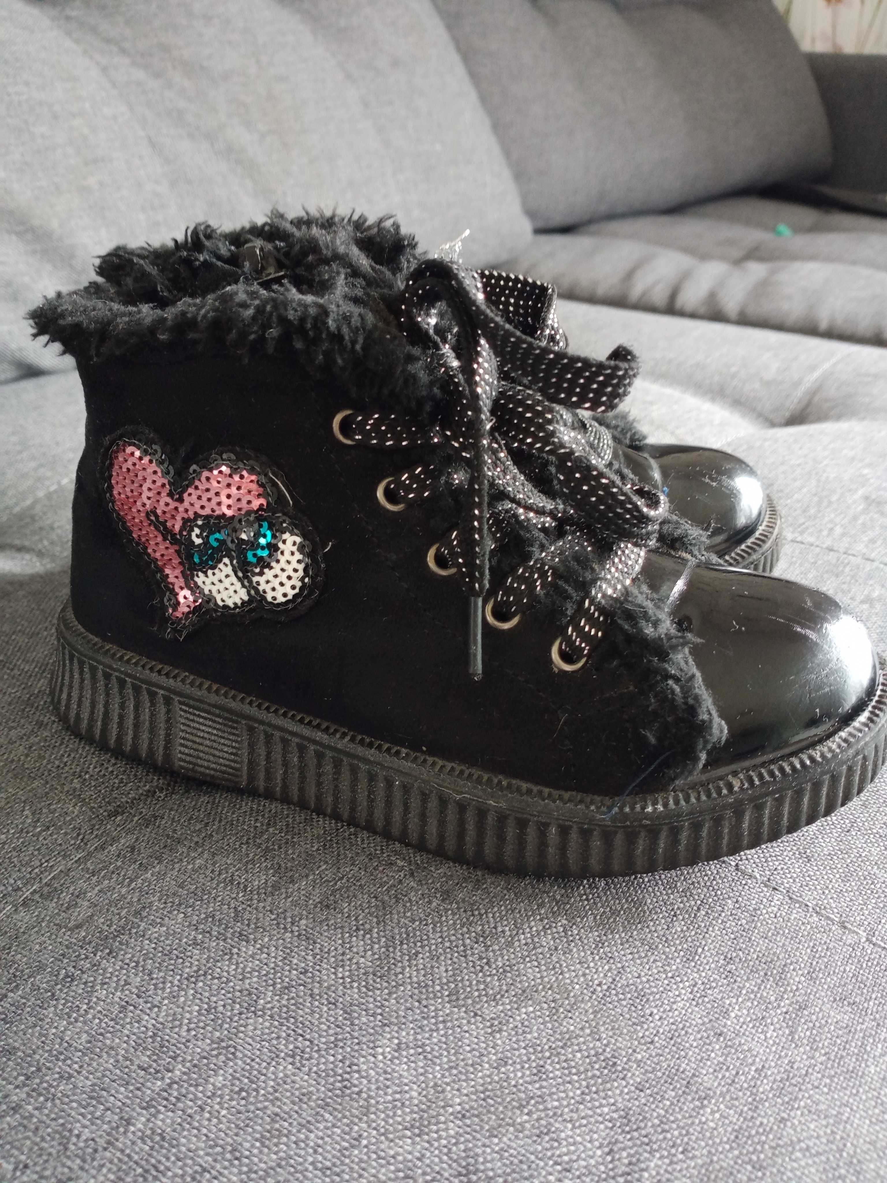 Buty zimowe, botki ocieplane, dziewczęce 28, CCC