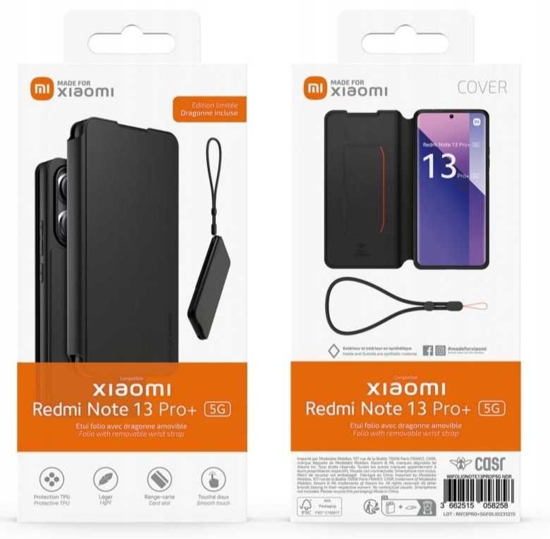 Etui z klapką made for xiaomi do Xiaomi Redmi Note 13 Pro+ 5G czarne