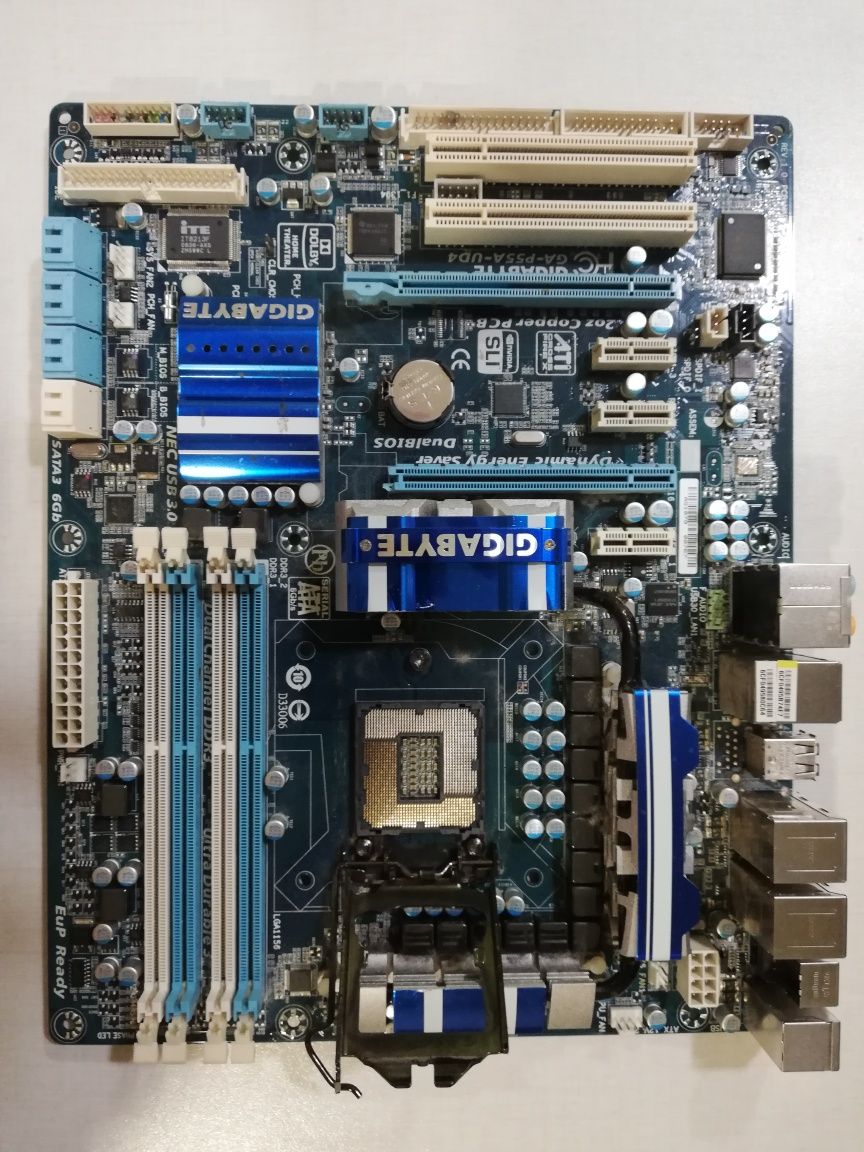Материнська плата-Gigabyte GA-P55A-UD4 800грн
2.Блок живл. APS-750c 2