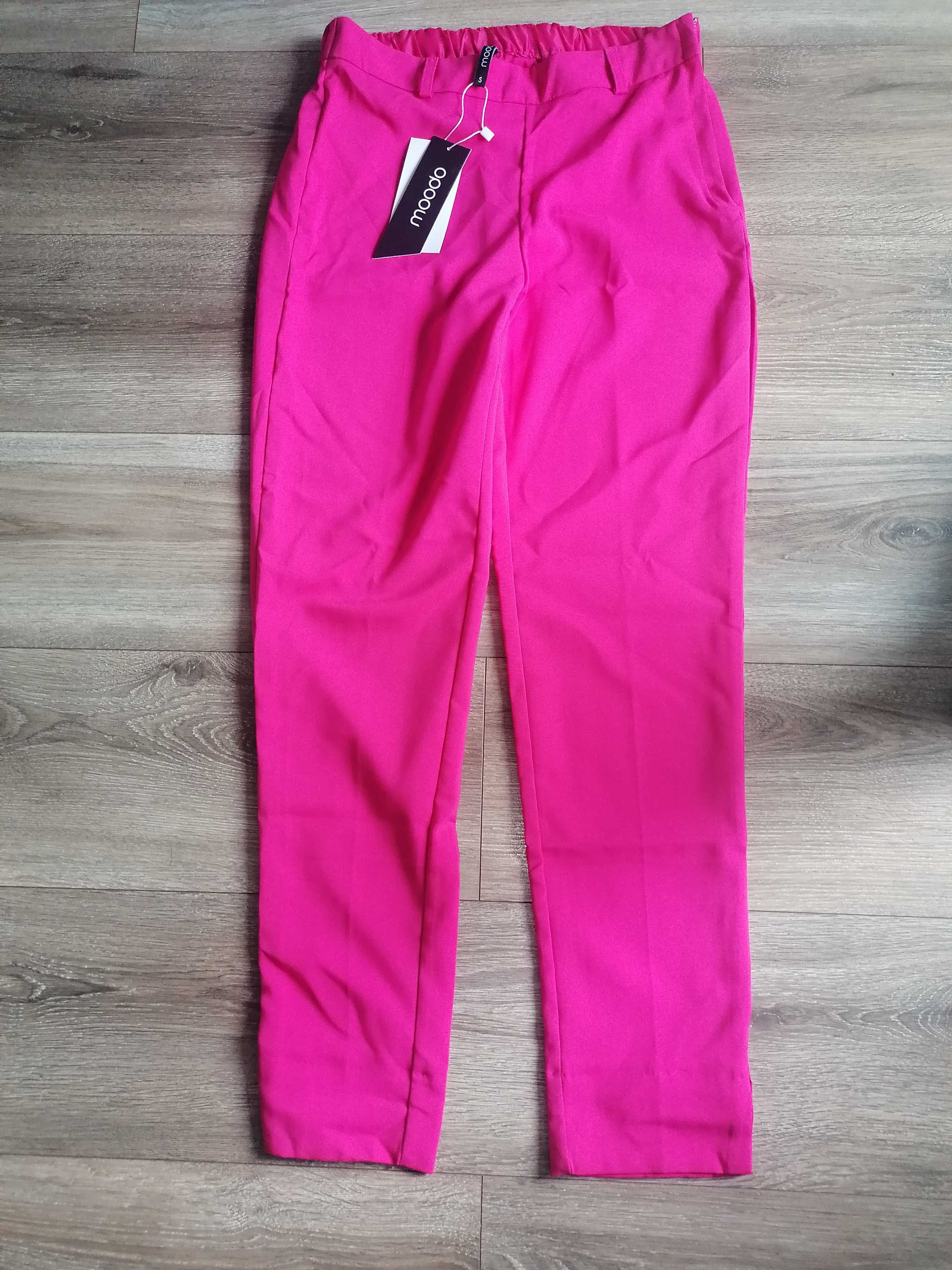 Spodnie damskie cygaretki różowe Modoo Nowe S/M