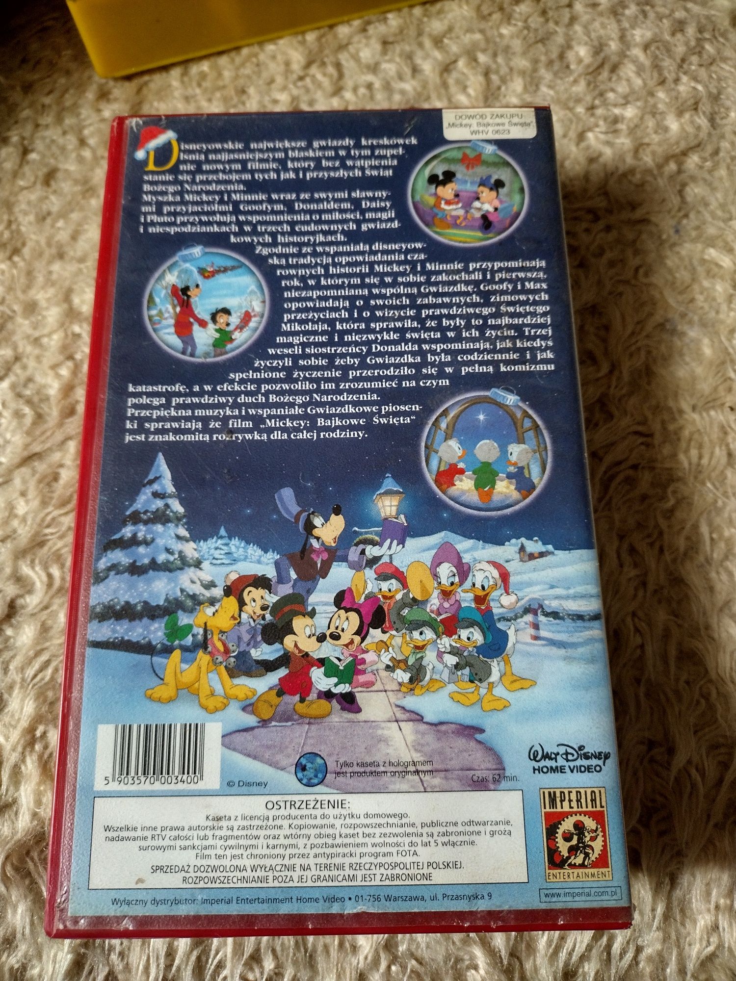 Kaseta VHS Video Wałt Disney Mickey Bajkowe Święta