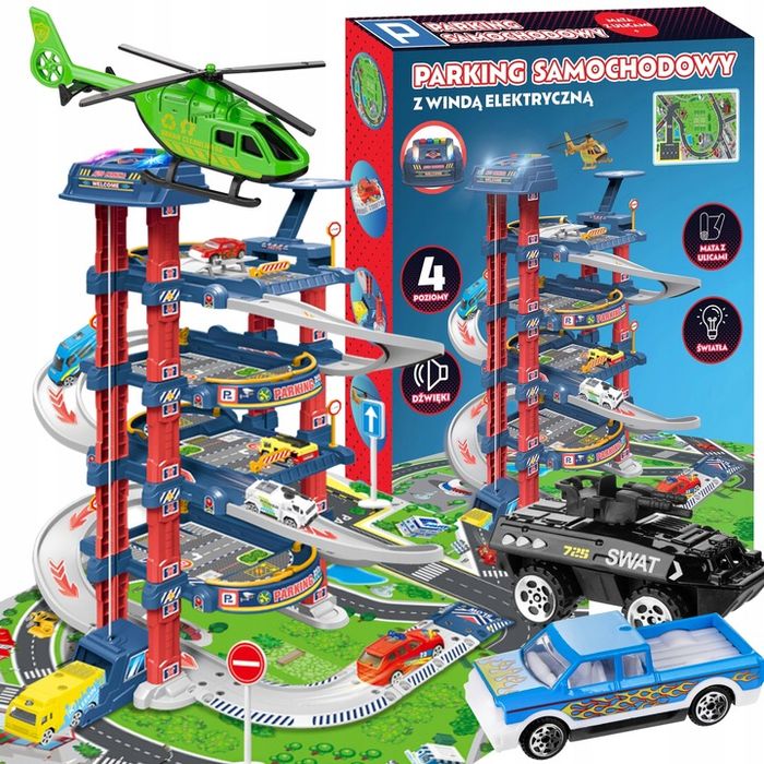 Parking Samochodowy Zwindą Elektryczną Garaż Autka