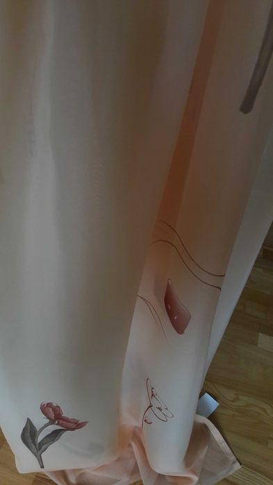 Pastelowy woal żółty-piaskowy firanka szer 160 x 150 wys tulipan