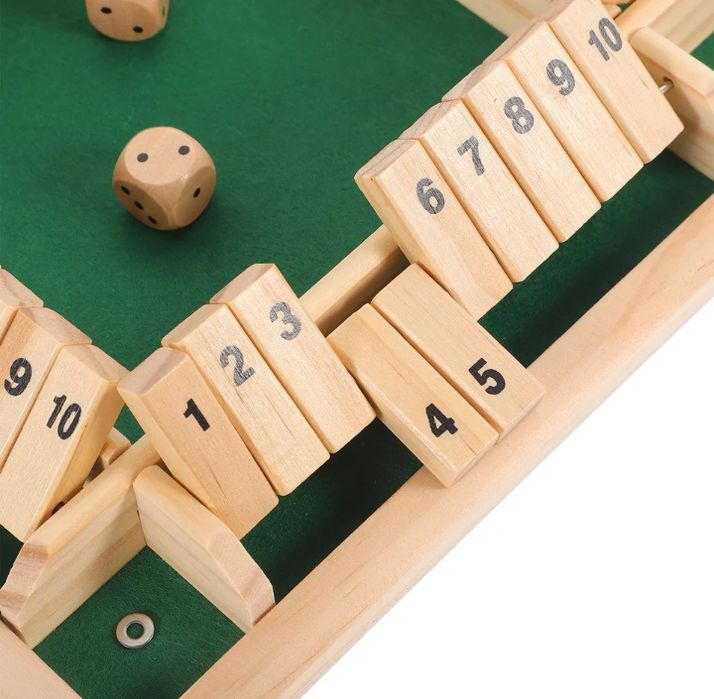 Игра Закрой коробку / Shut the box, популярная игра из дерева, цифры