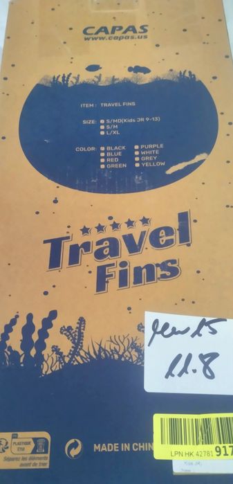 płetwy do nurkowania i snorkelingu S–M, czarne CAPAS