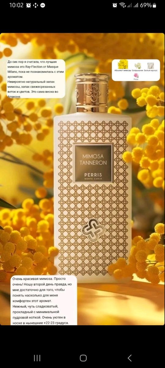 Парфюм у рідному флаконі Perris Monte Carlo Mimosa Tenneron 20ml