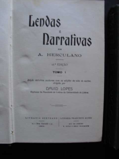 Lopes (David,Direcção);Alexandre Herculano-Lendas e Narrativas