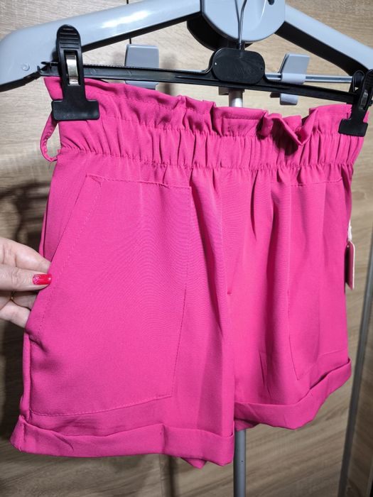 Szorty fuksja wysoki stan włoskie roz S-L