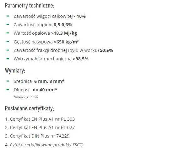 PELLET Drzewny Biomasa Premium Selection Excellent Dowozimy Transport