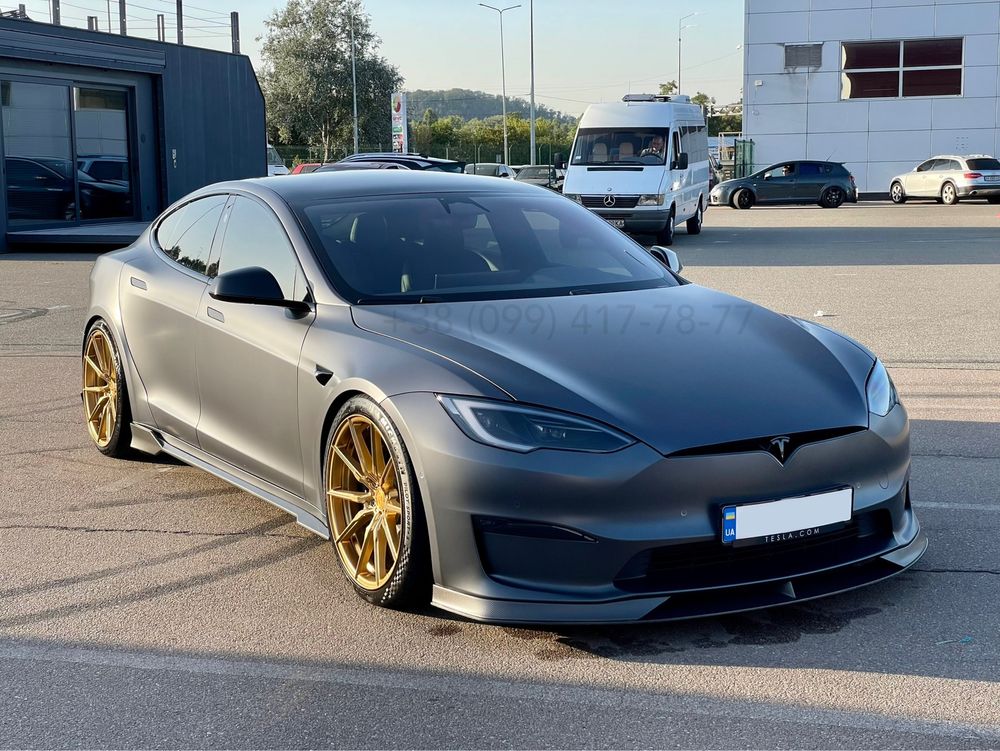 Обвес TESLA Model S Plaid Накладка Губа Сплиттер Диффузор Карбон