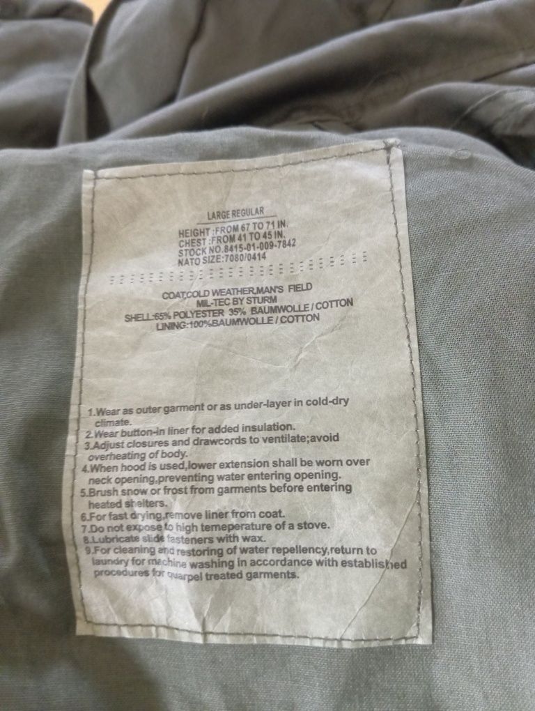 Mil Tec kurtka M65 wojskowa. Wersja lato/zimaNowa XXL. Wojna Wietnam.