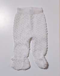 półśpiochy spodnie dzianinowe sweterkowe 3 6 miesięcy 68 cm białe