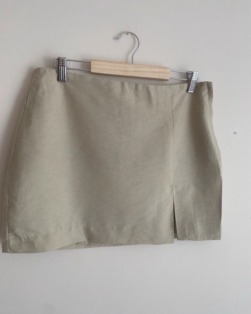 Lniana krotka spodniczka damska 42 xl h&m