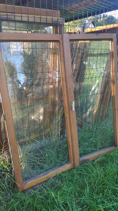 Okna drewniane - używane, z demontażu