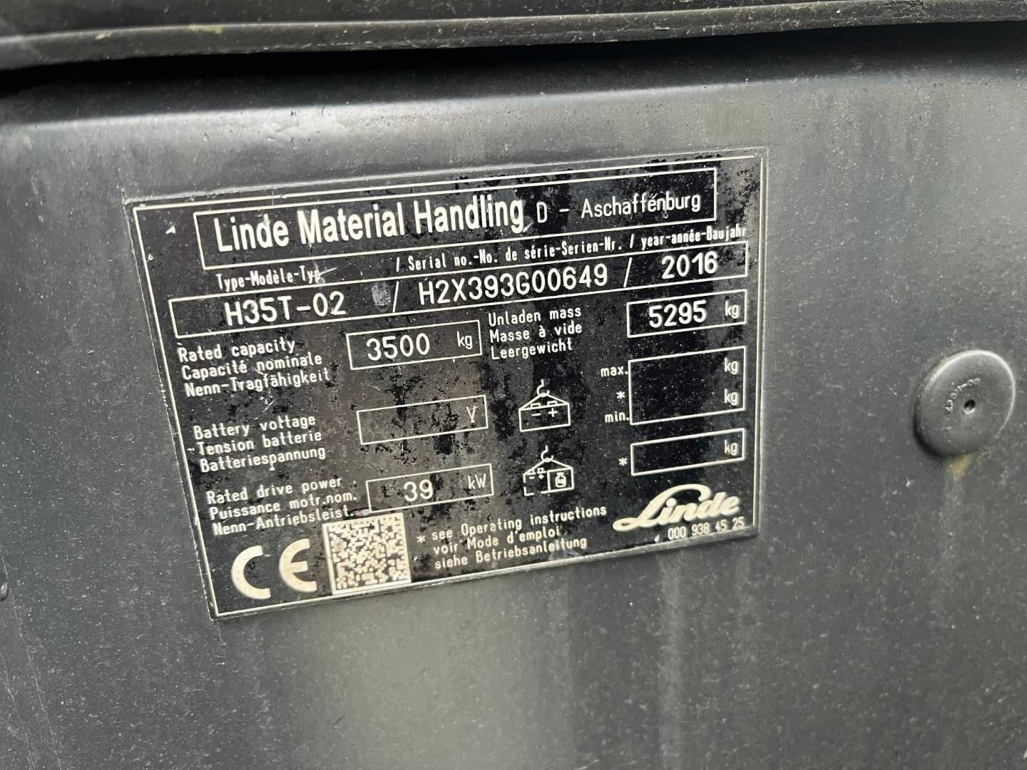 Wózek widłowy Linde H35T-02 Triplex Przesuw 2016 LPG