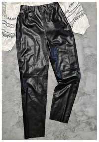 Черные брюки джеггинсы эко кожа Zara высокая посадка, р. XL