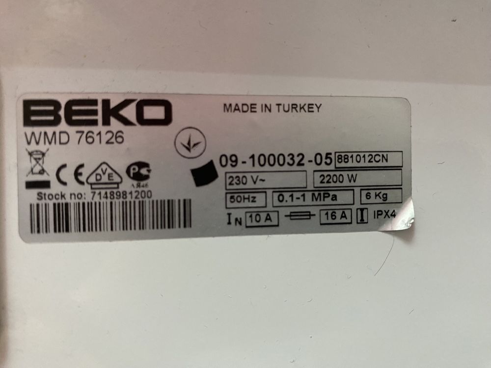 Pralka Beko WMD76126 - przeciwwaga górna + śruby mocujące