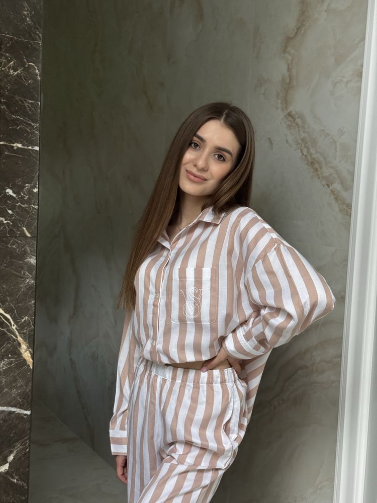 Піжама Victoria's Secret Modal-Cotton Long Pajama Set