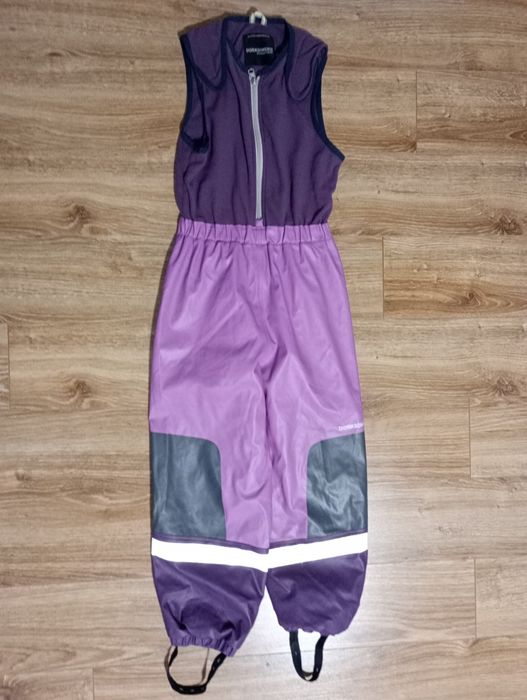 Spodnie narciarskie nieprzemakalne ocieplane gumowe rozmiar 130