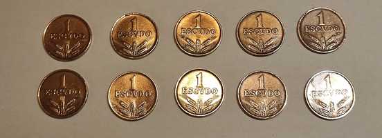 Lote de moedas de 1 escudo